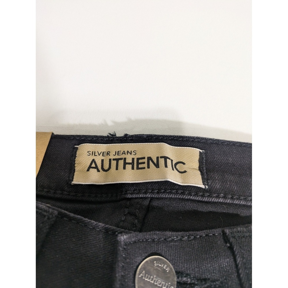 Authentic by Silver Jeans Women's The Curvy High Rise Skinny Jean, Black, 4/29 - Picture 4 of 8